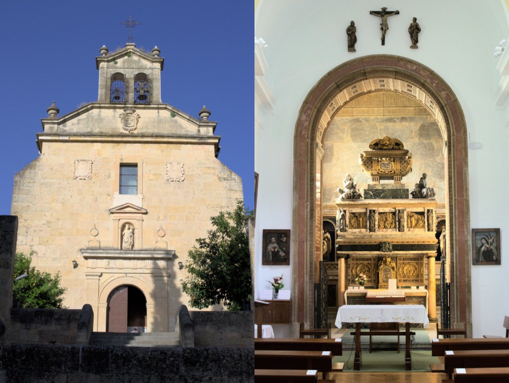 La fachada de la iglesia en el convento de los carmelitas descalzos y el sepulcro de San Juan de la Cruz