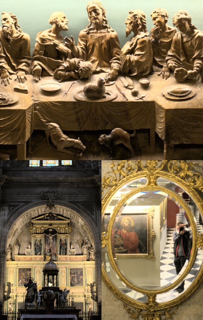 Резьба по дереву, изображающая Тайную Вечерю и два уголка хаэнского собора